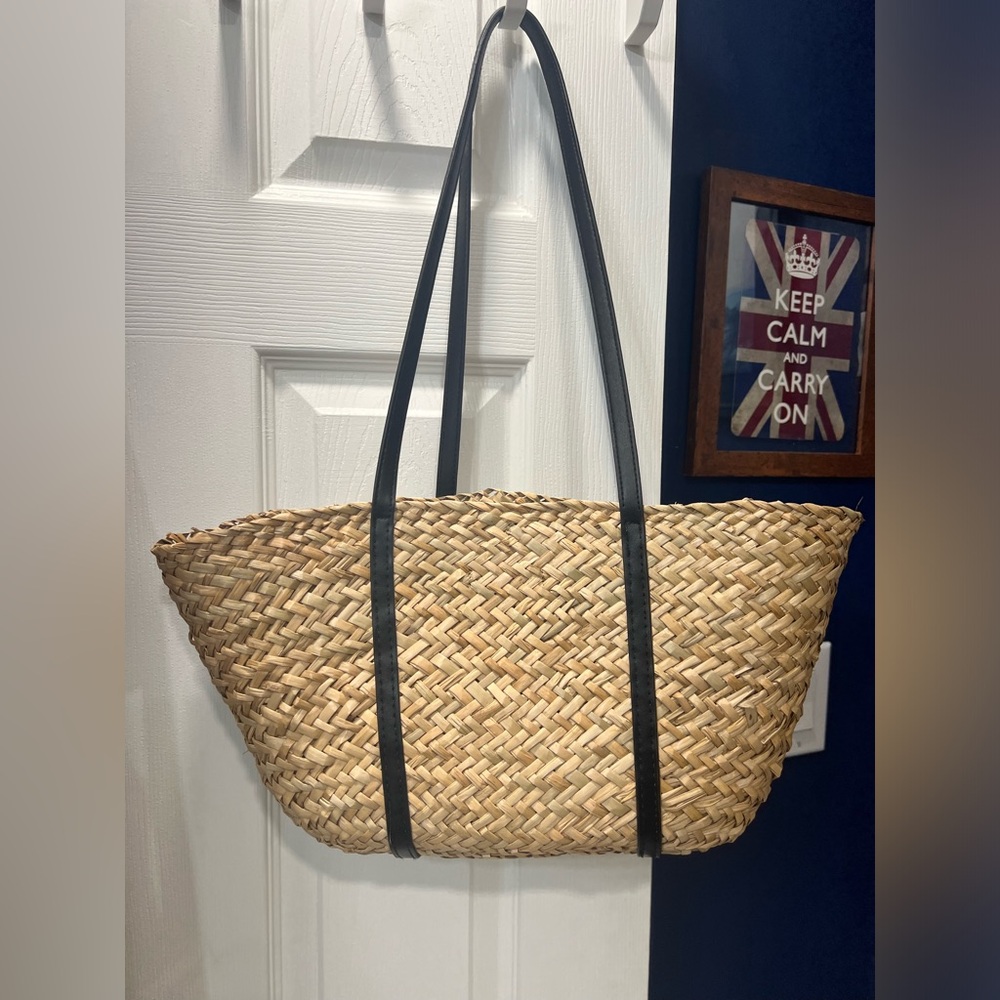 MANGO Natural Jute Tote Bag